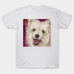 Painting of a Furry Cute Pomapoo Smiling T-Shirt